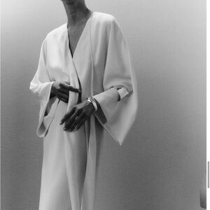 Zara Collection Kimono Sleeve Wrap Dress — Ivory Medium